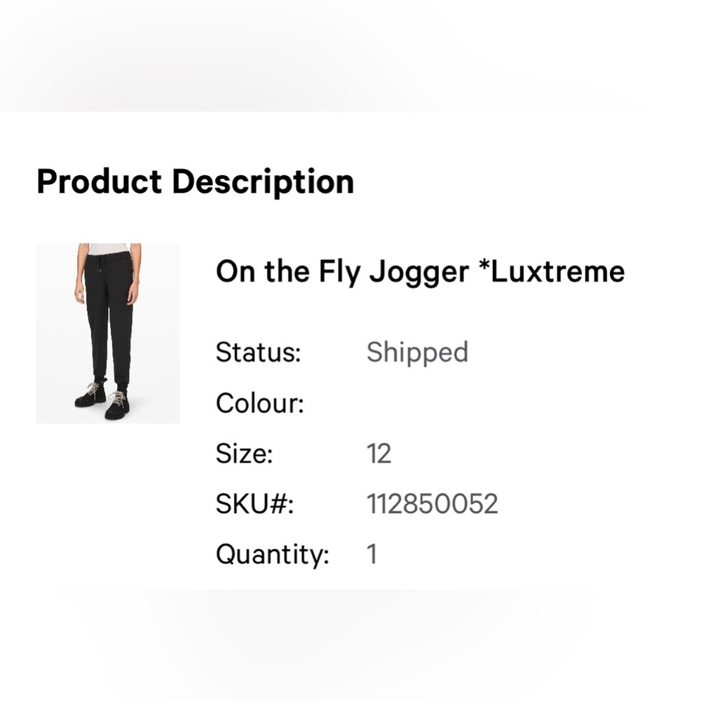 Lululemon On the Fly Jogger sz 12